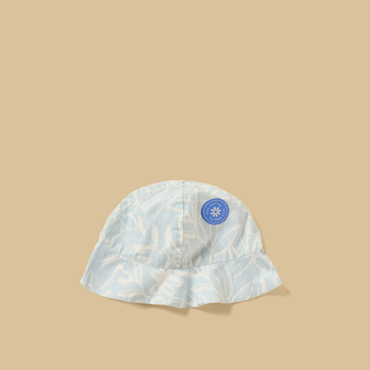 MAX-Floral Print Linen Dress with Bloomers and Cap