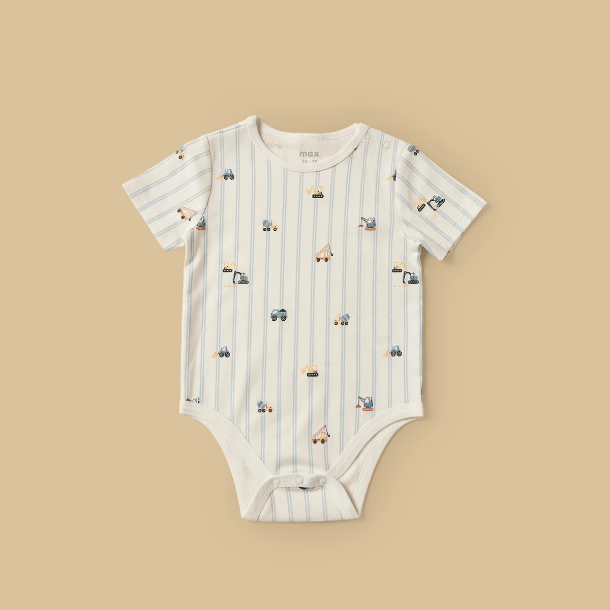 MAX-Pack of 3 - Construction Vehicle Print Cotton Bodysuit