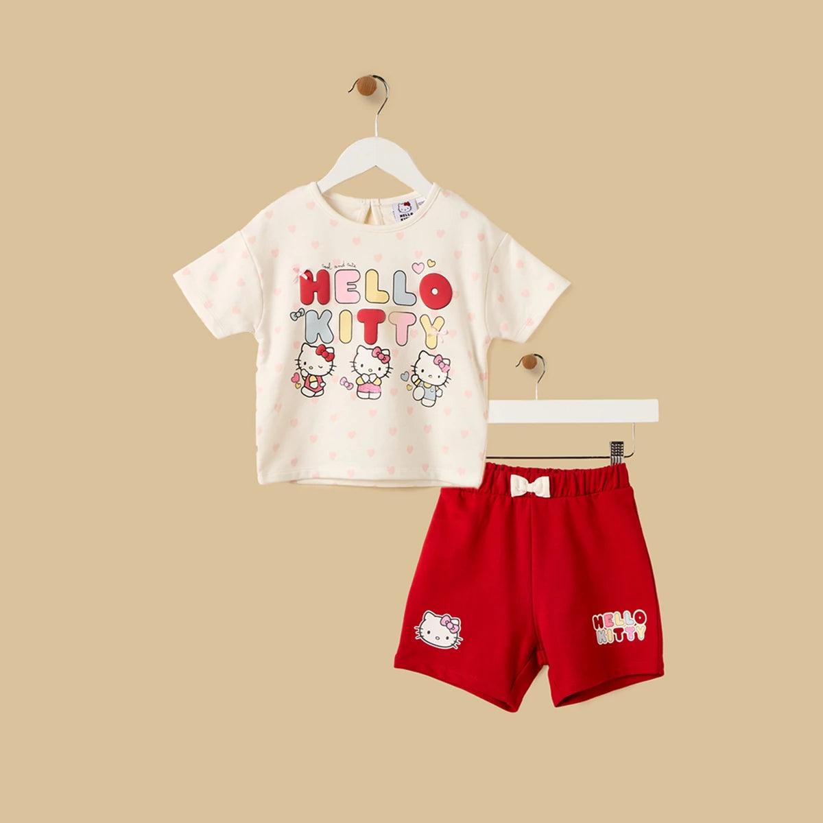 MAX-Hello Kitty Print T-shirt and Shorts Set