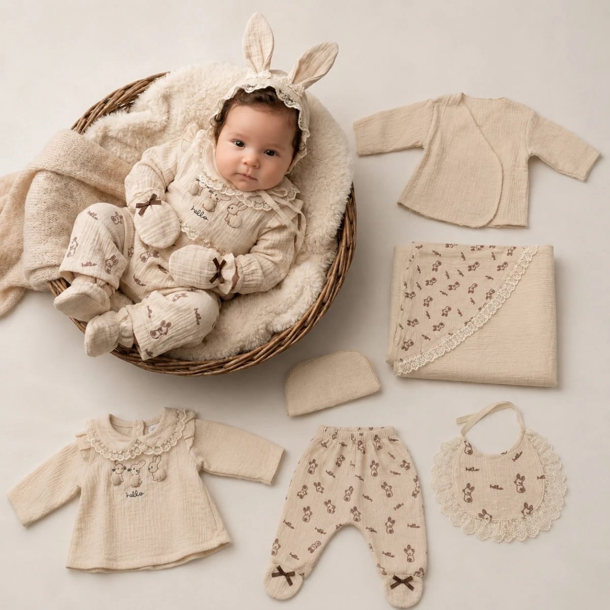 BK-COTTON/MUSLIN WELCOME SET