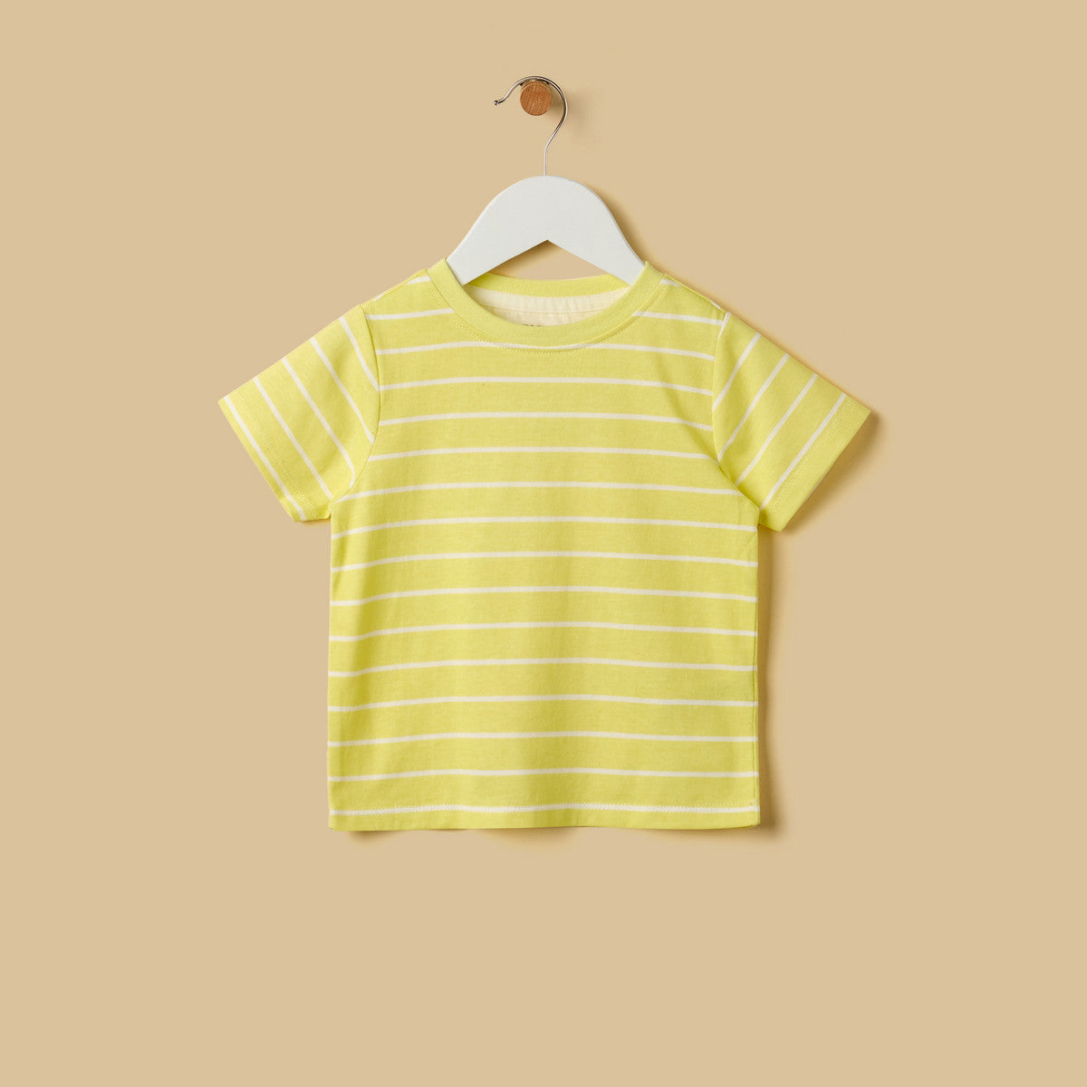 MAX-Striped T-shirt and Embroidered Dungaree Set