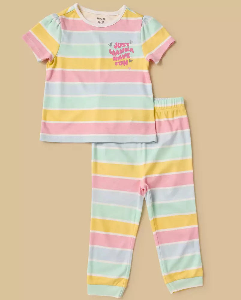 MAX-Pack of 2 - Printed Cotton Pyjama Set
