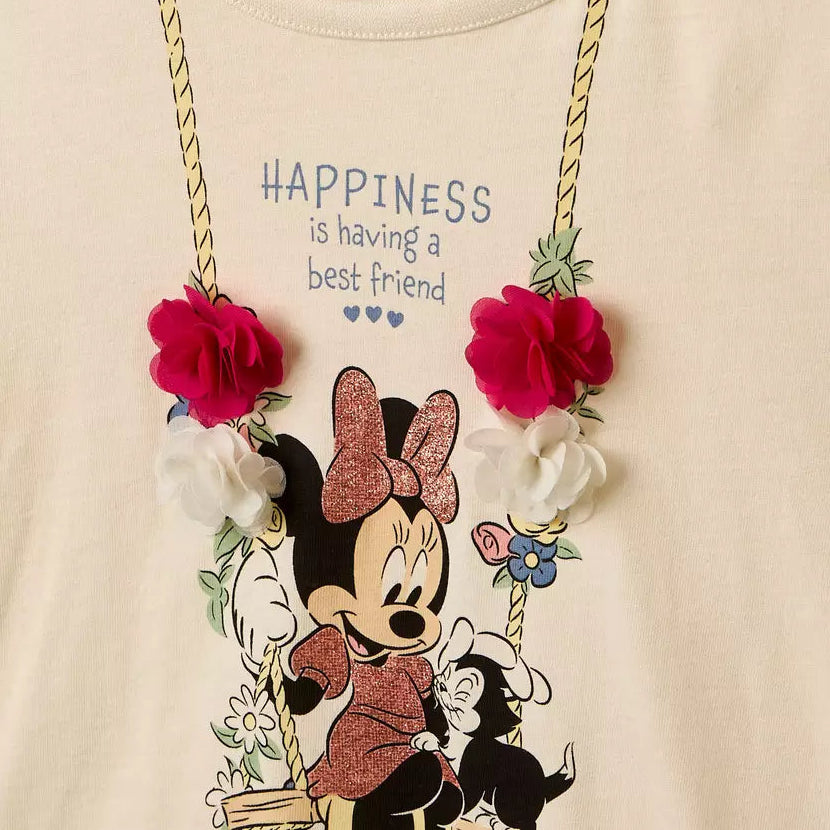 MAX-Minnie Mouse Print T-shirt and Short Leggings Set