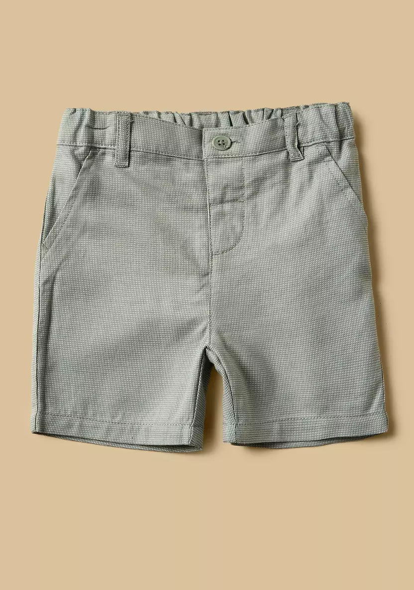 MAX - Checked Cotton Shirt with Waistcoat and Shorts