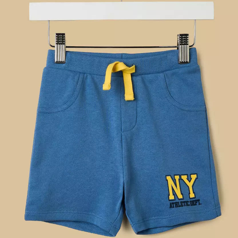 MAX-New York Print Cotton T-shirt and Shorts Set