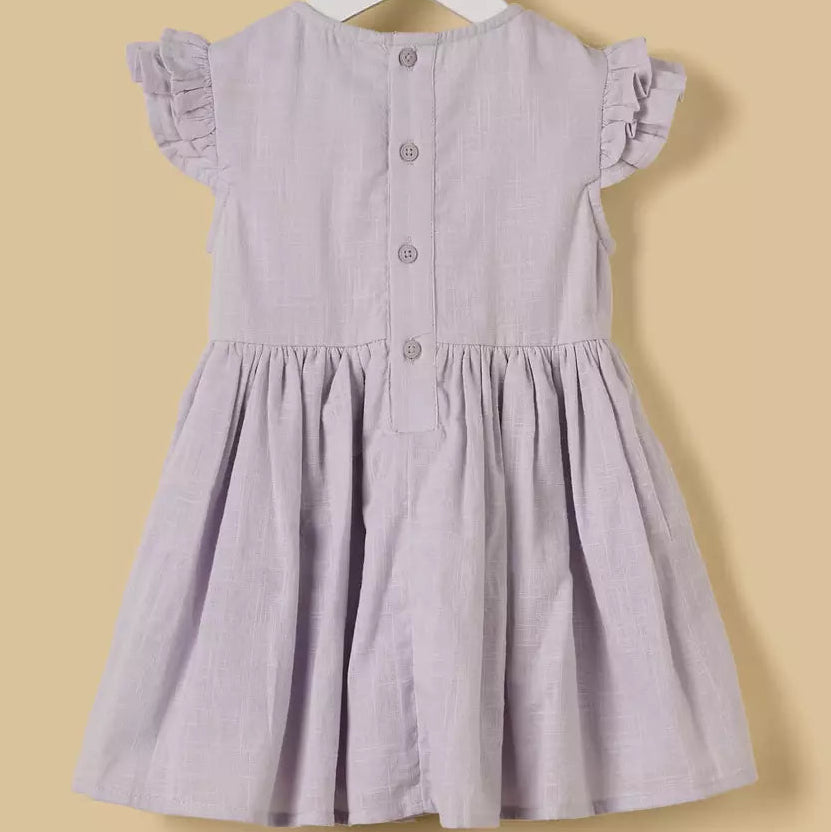 MAX-Floral Embroidered Cotton Dress with Bloomers