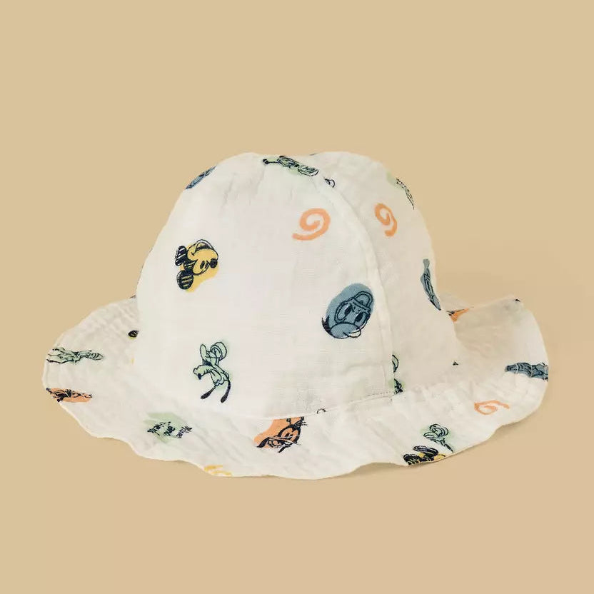 MAX-Mickey Mouse and Friends Print Cotton Romper and Cap