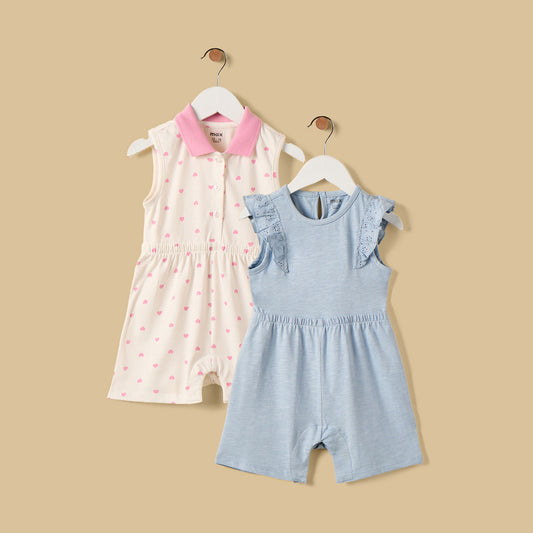 MAX-Pack of 2 - Assorted Cotton Playsuit