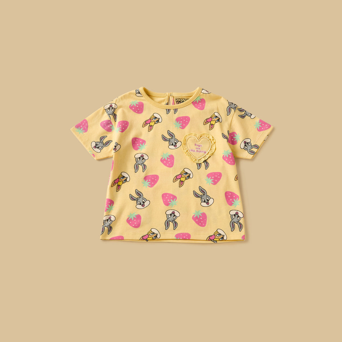 MAX-Looney Tunes Print Cotton T-shirt with Shorts and Headband