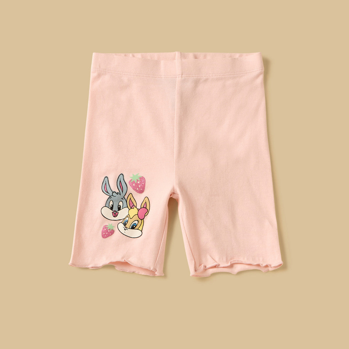 MAX-Looney Tunes Print Cotton T-shirt with Shorts and Headband