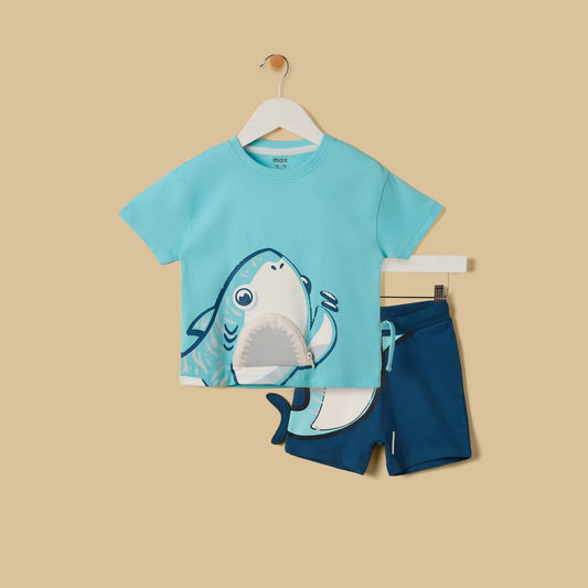 MAX-Shark 3D Print T-shirt and Shorts Set