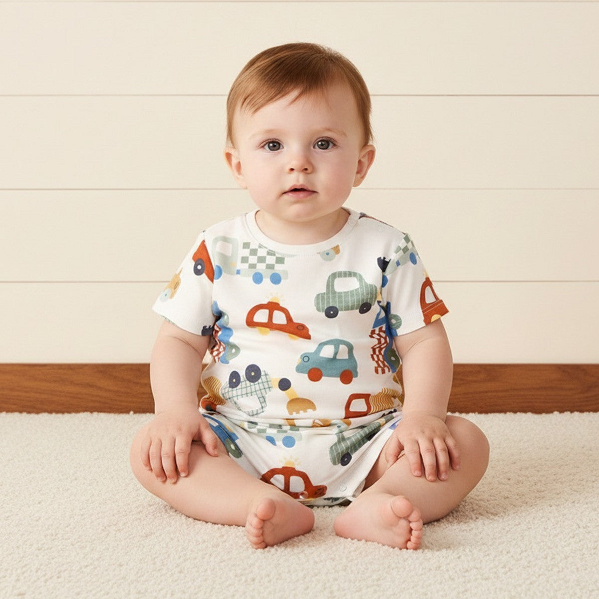 MAX-Pack of 2 - Vehicle Print Cotton Romper