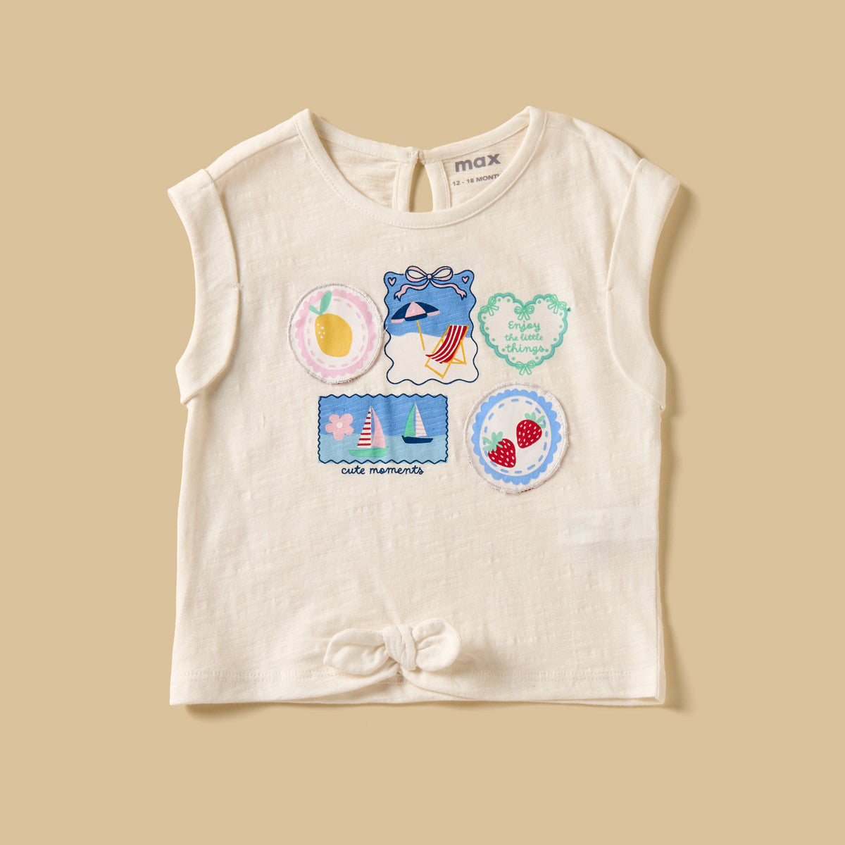 MAX-Printed Sleeveless Top with Denim Shorts and Headband