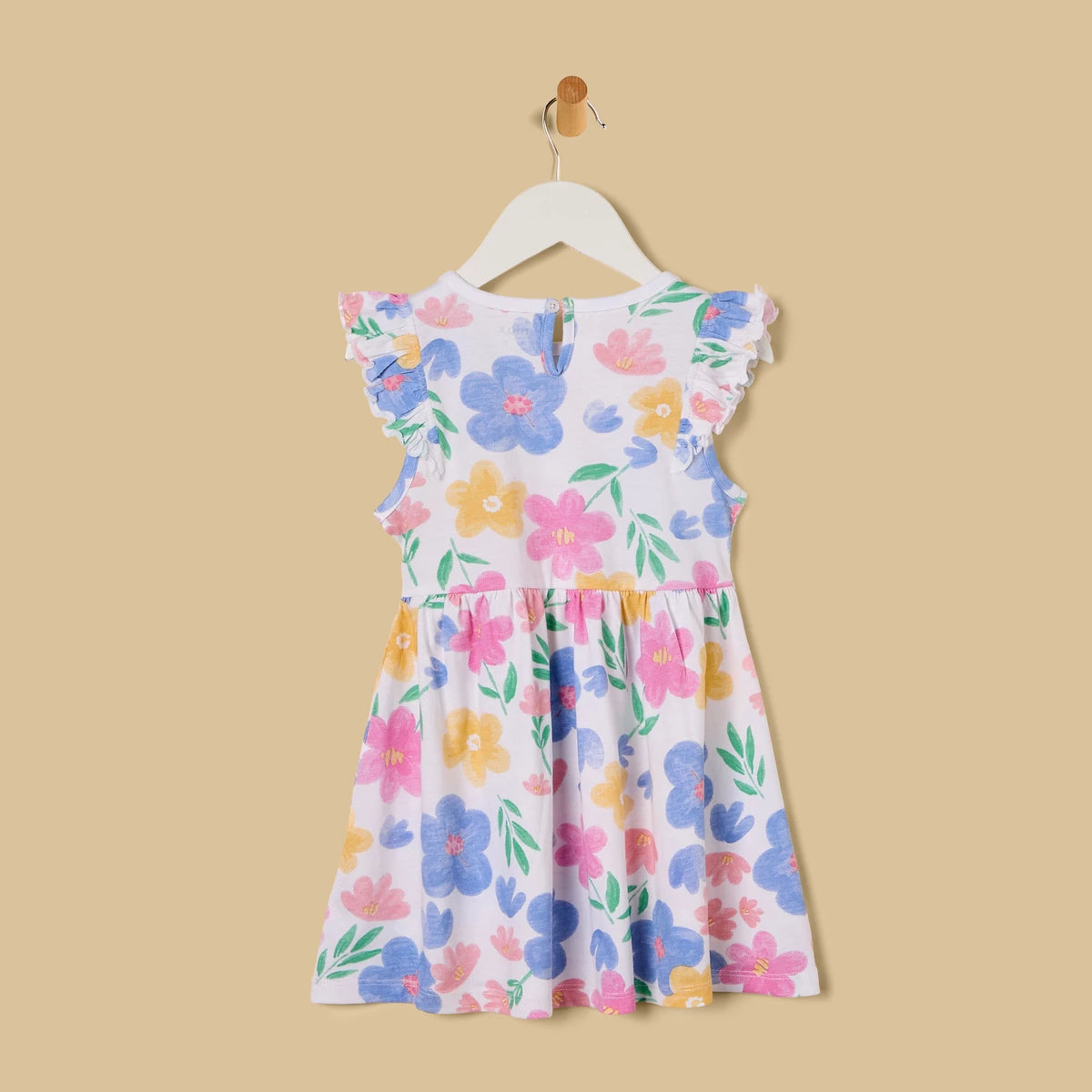 MAX-Floral Print Cotton Sleeveless Dress