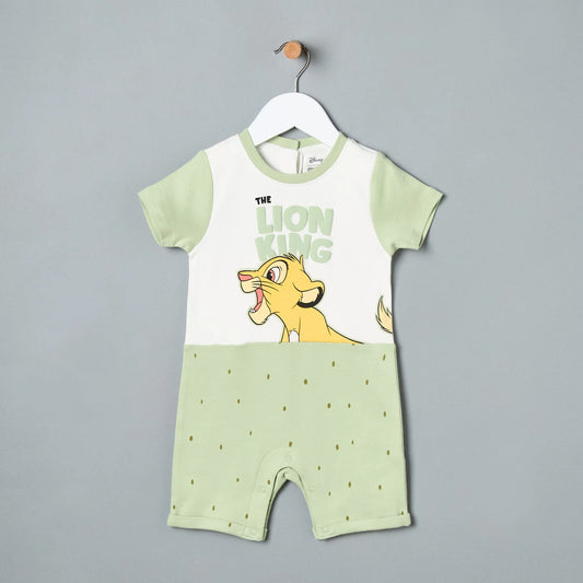 MAX-The Lion King Print Romper with Short Sleeves