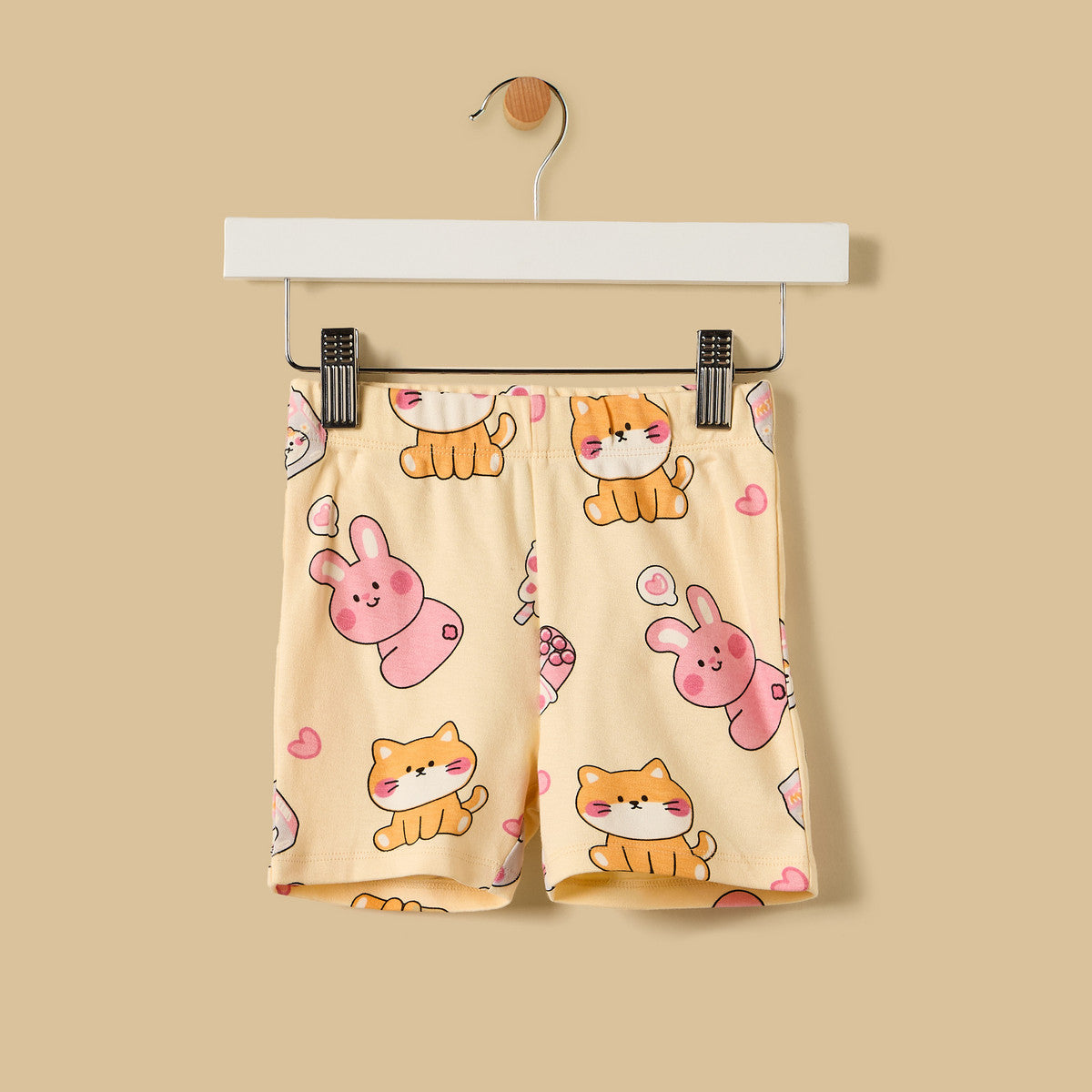 MAX-Cat Print Cotton Shorts Set