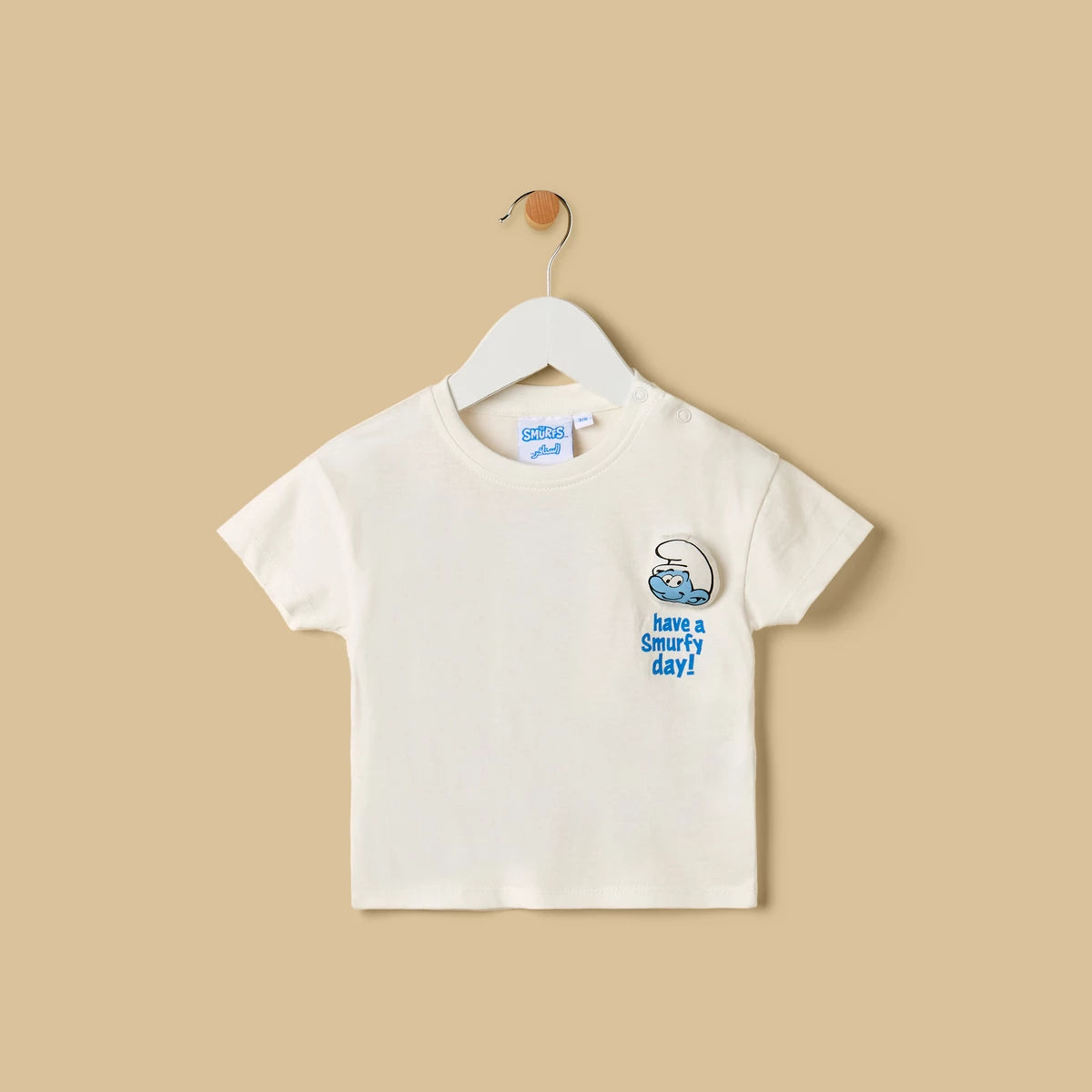 MAX-Smurfs Print Cotton T-shirt and Shorts Set