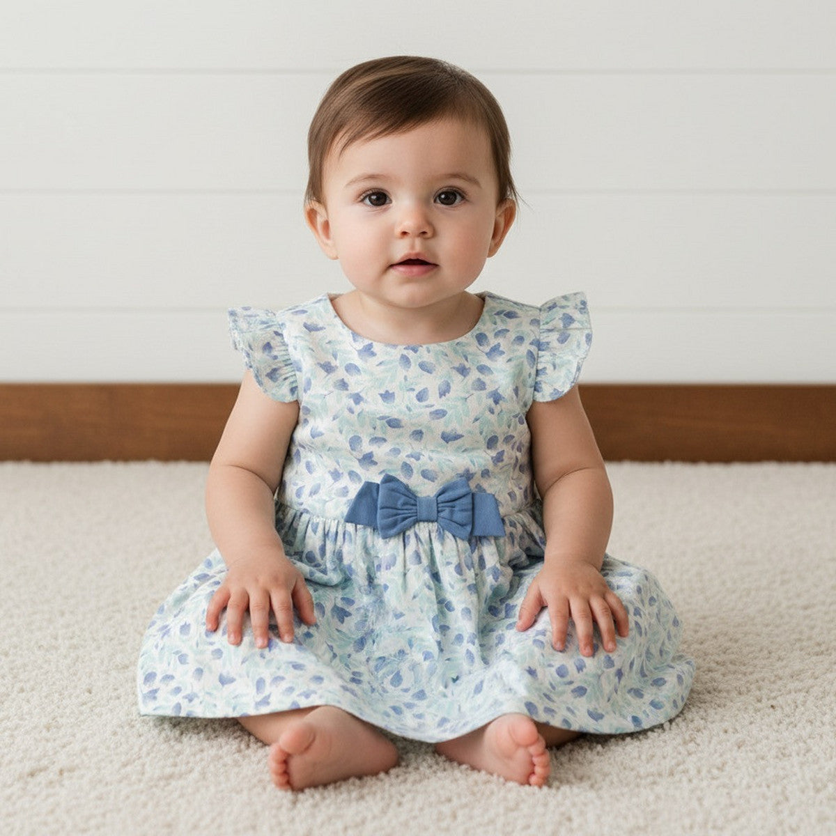 MAX-Floral Print Cotton Dress