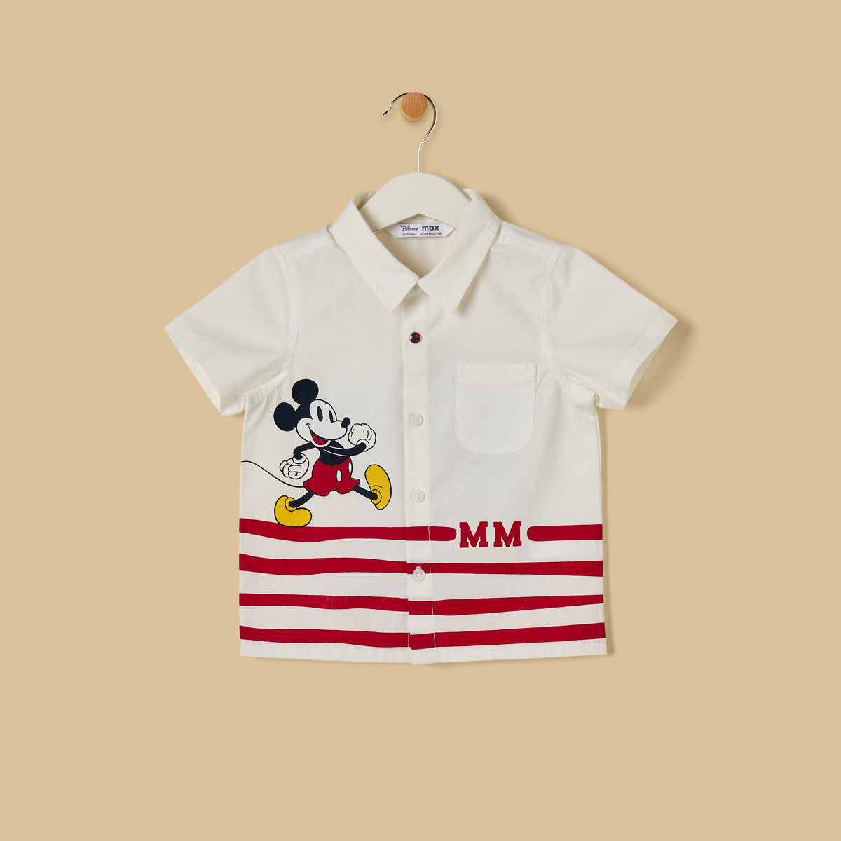 MAX-Mickey Mouse Print Shirt and Shorts Set