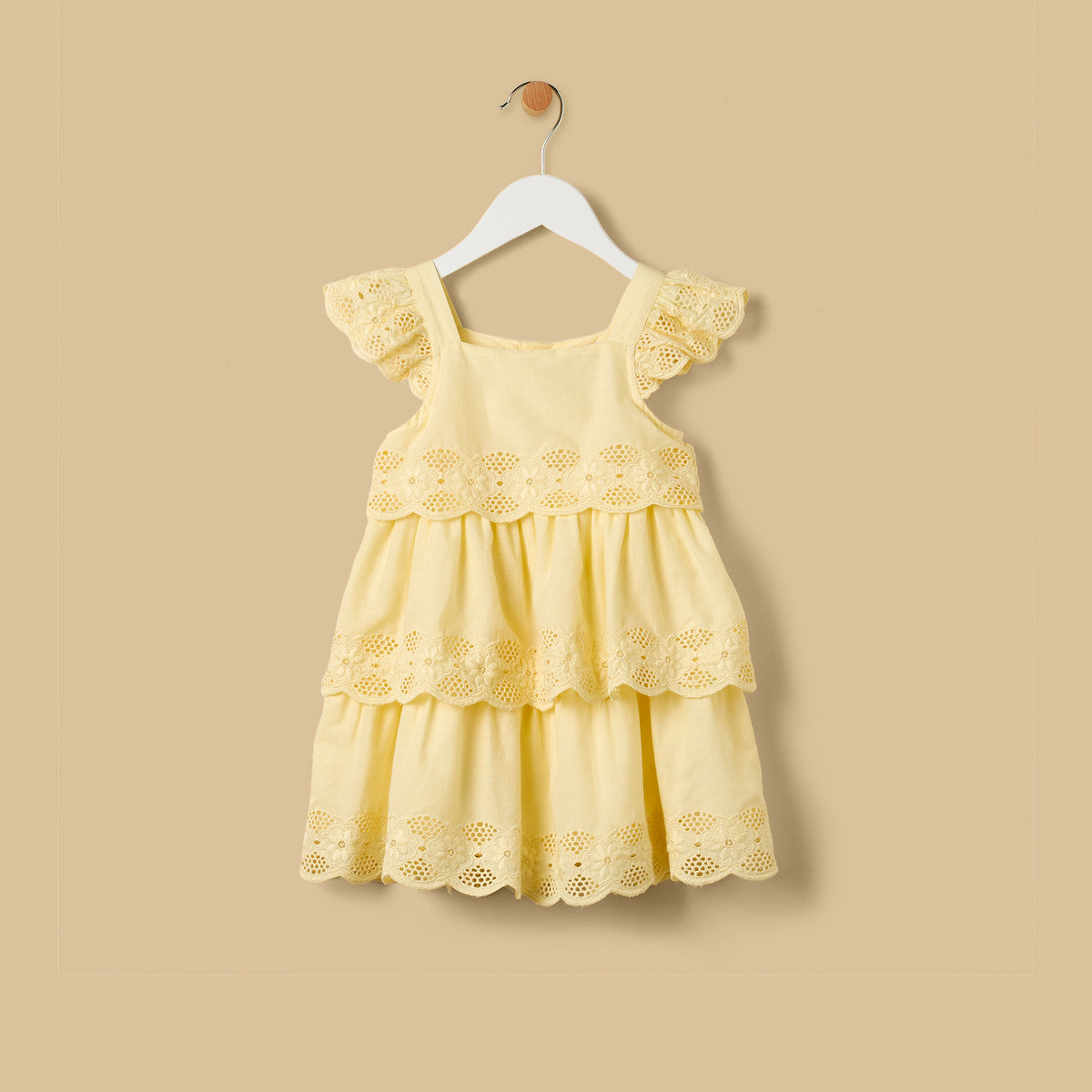 MAX-Embroidered Tiered Dress