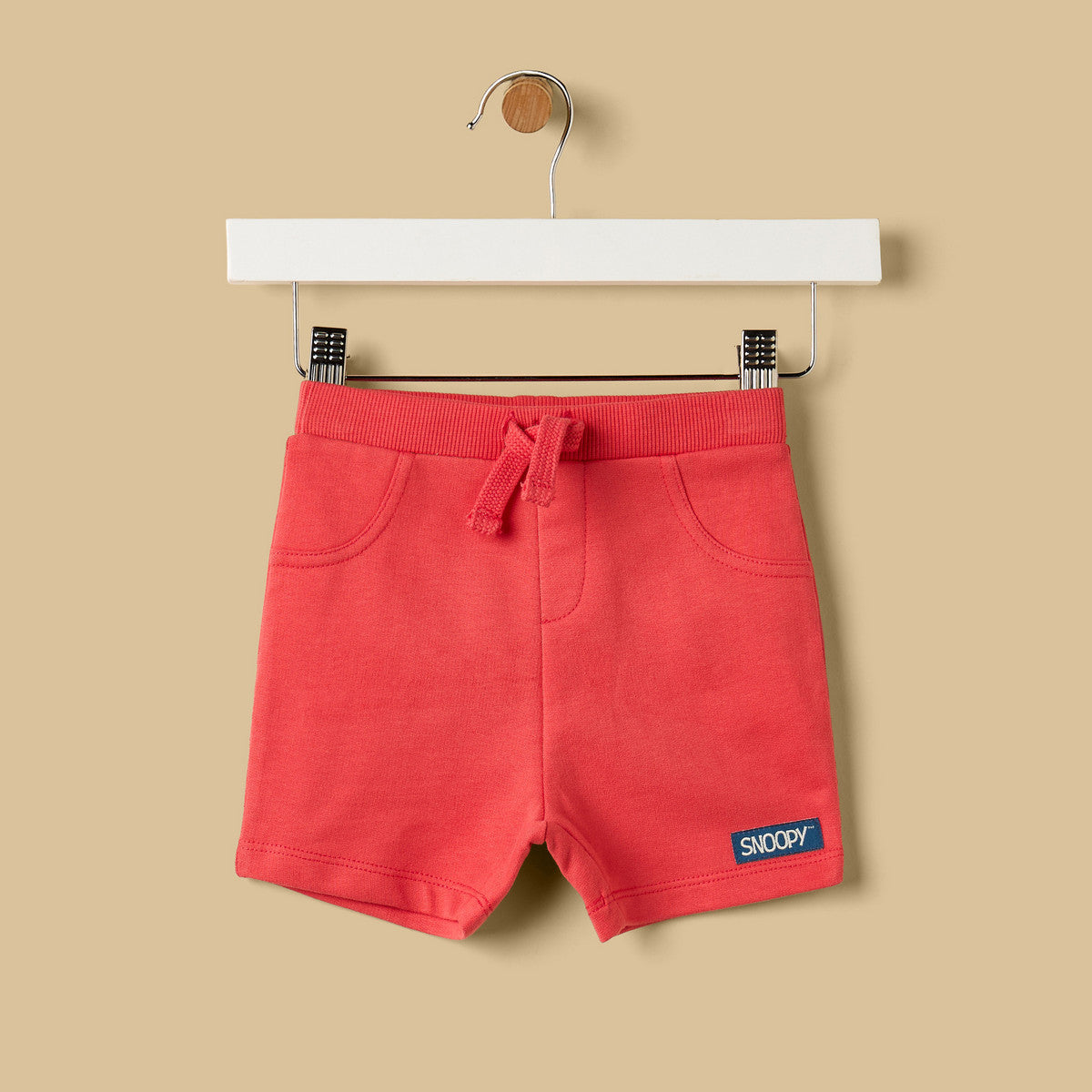 MAX-Snoopy Applique Cotton T-shirt and Shorts Set