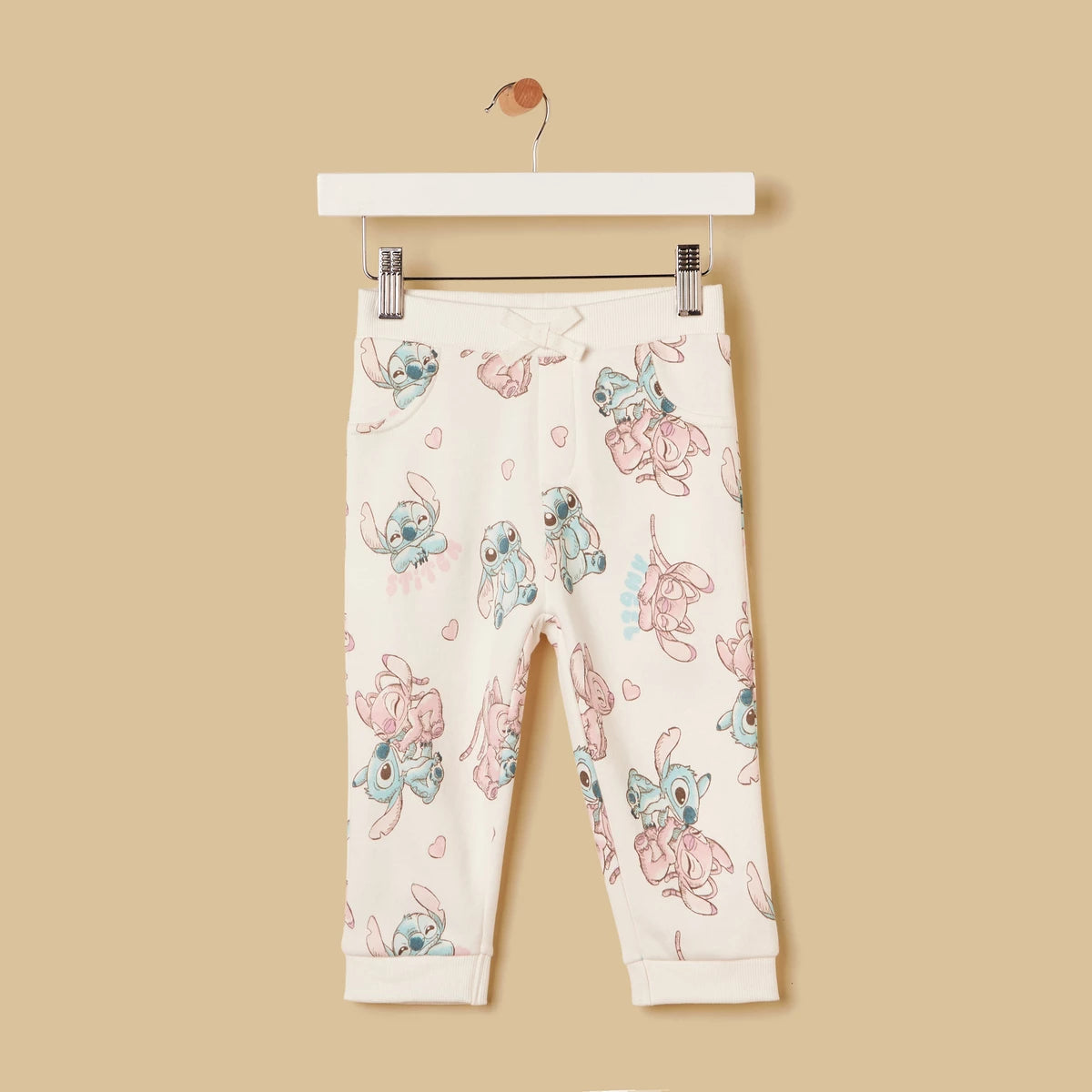 MAX-Stitch and Angel Print Zip Through Cotton Hoodie and Joggers Set