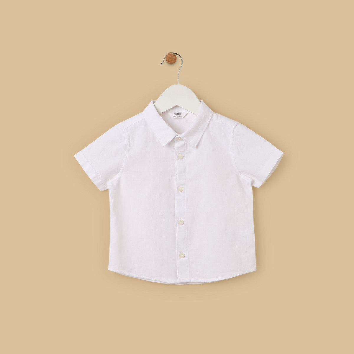 MAX-Plain Shirt with Denim Shorts and Suspenders