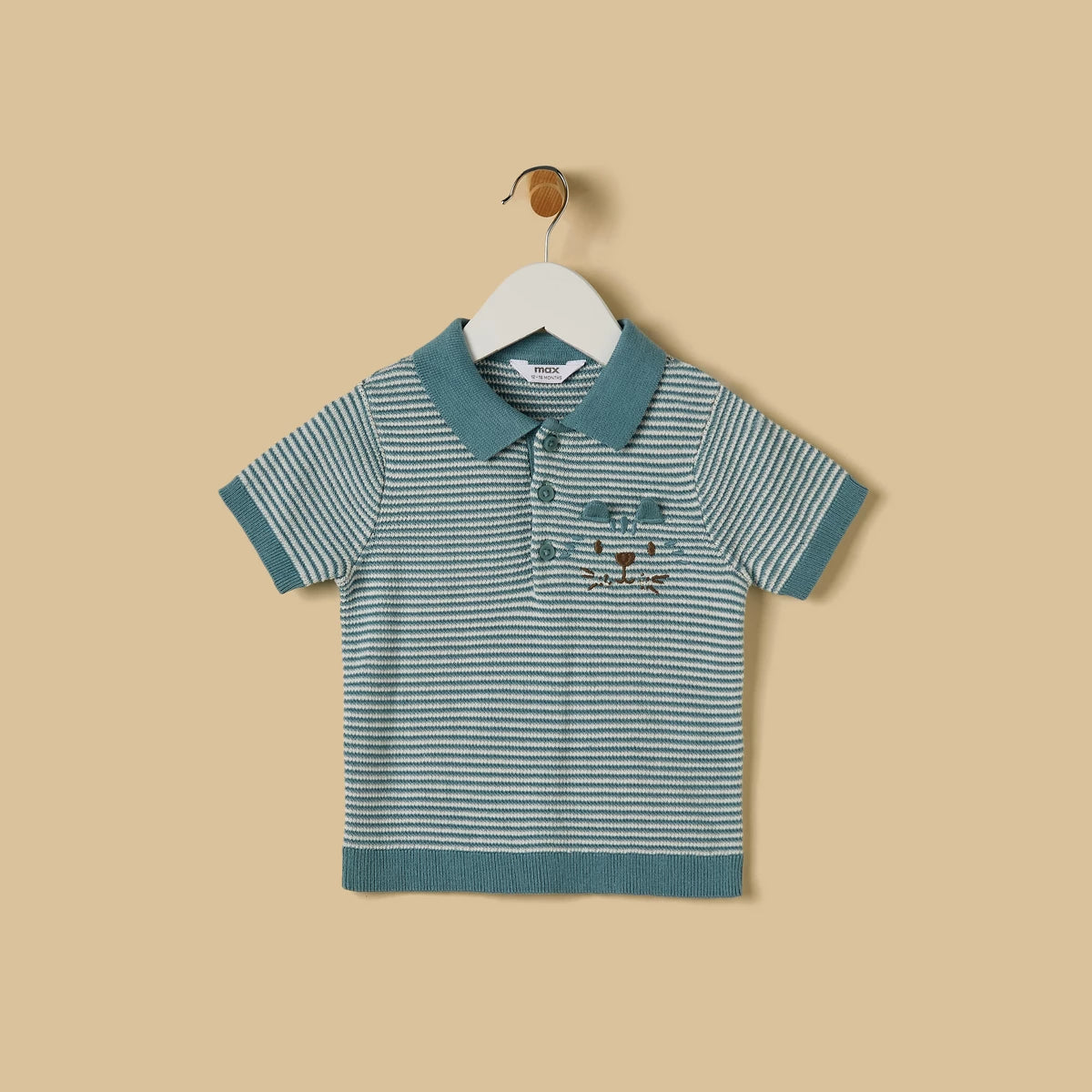 MAX-Striped Polo T-shirt with Pants and Suspenders