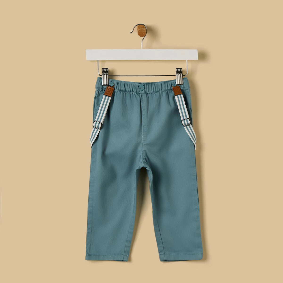 MAX-Striped Polo T-shirt with Pants and Suspenders