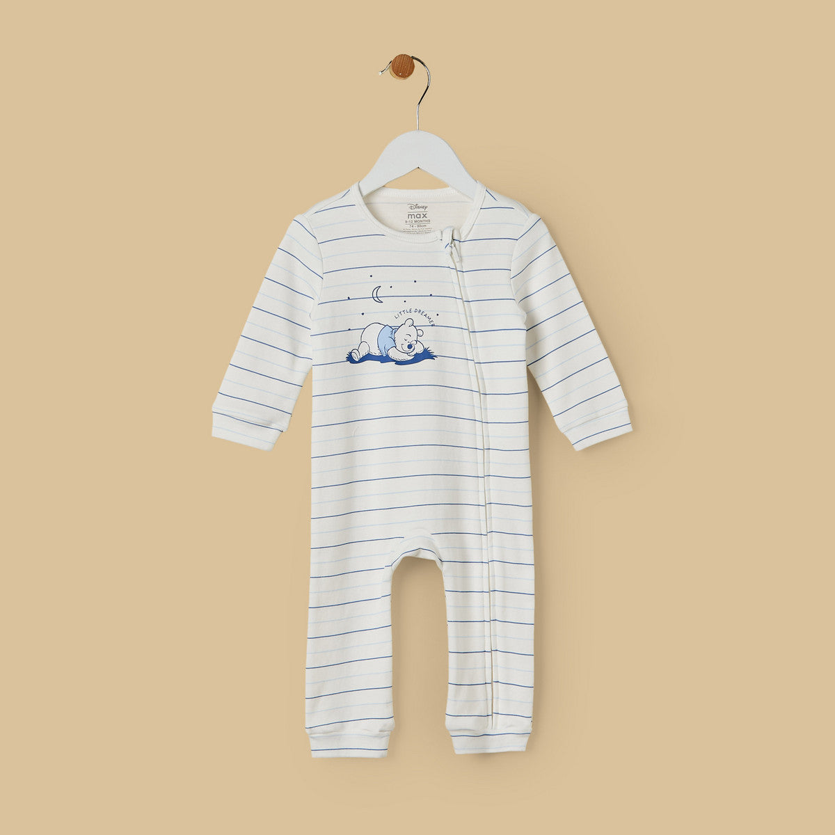 MAX-Pack of 2 - Winnie The Pooh Print Cotton Sleepsuit