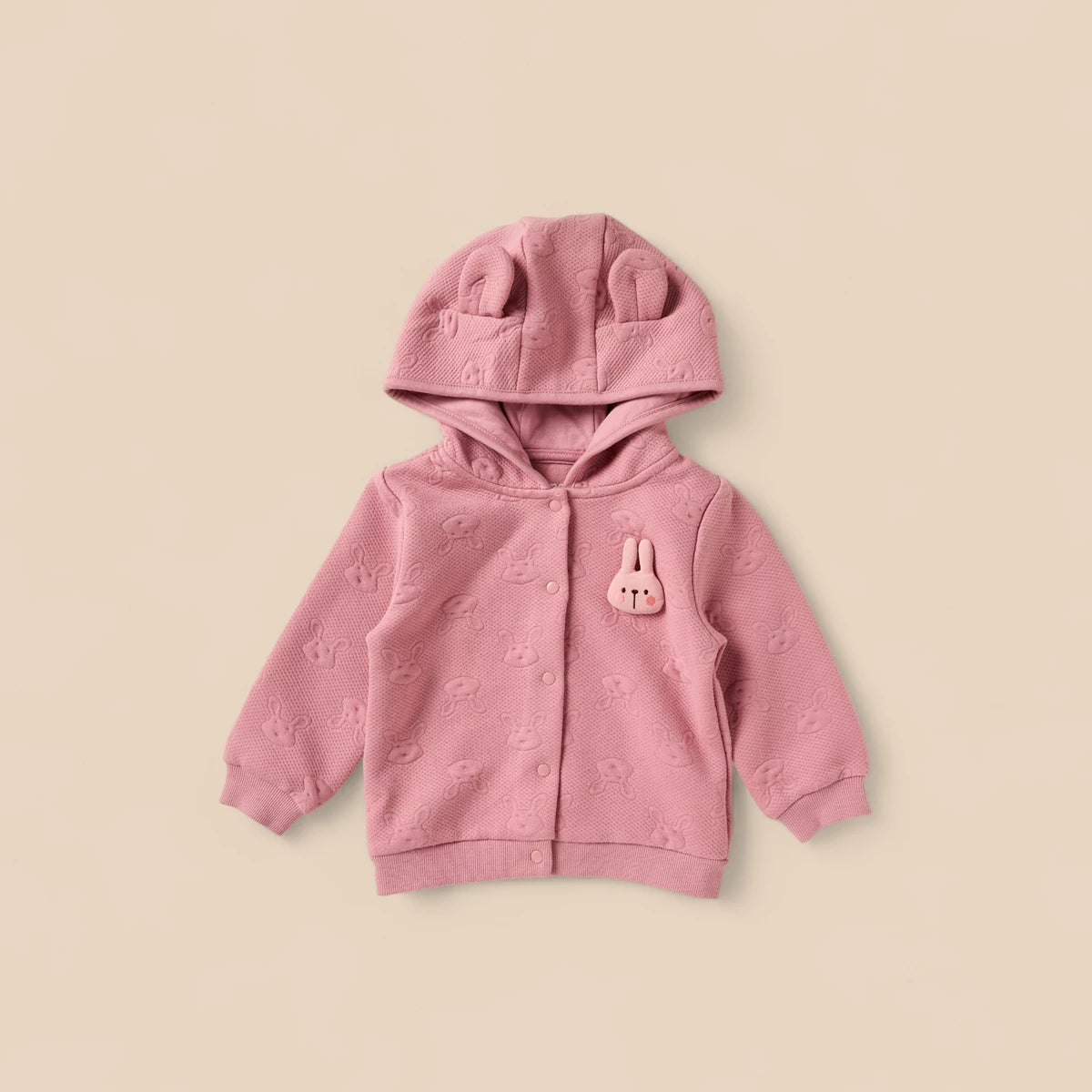 MAX-Bunny Embossed Hoodie with Bodysuit and Joggers