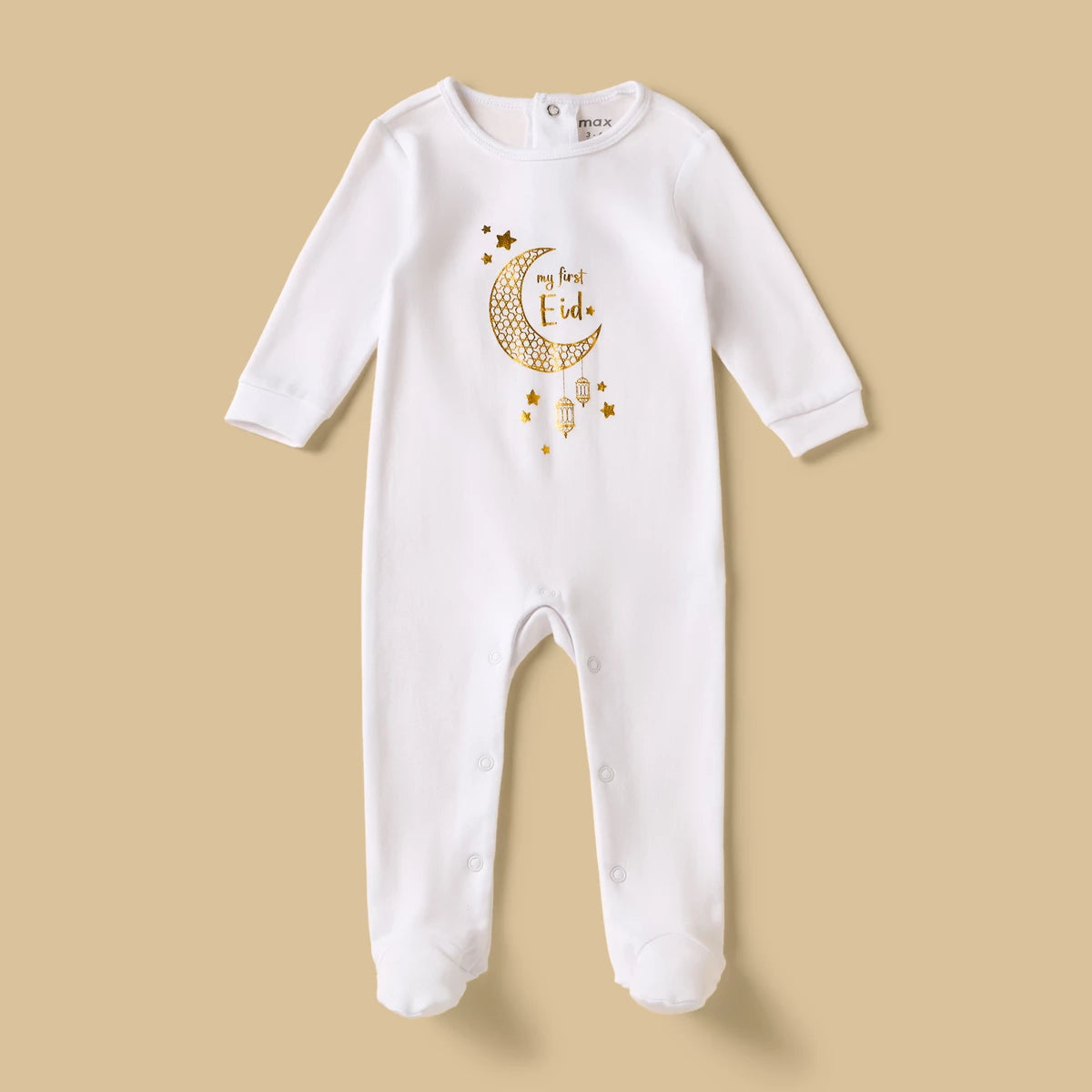 MAX-My First Eid Print 3-Piece Cotton Clothing Set