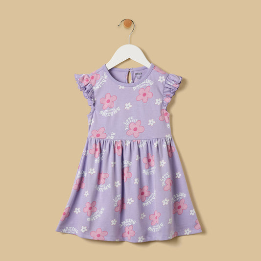 MAX-Floral Print Cotton Dress