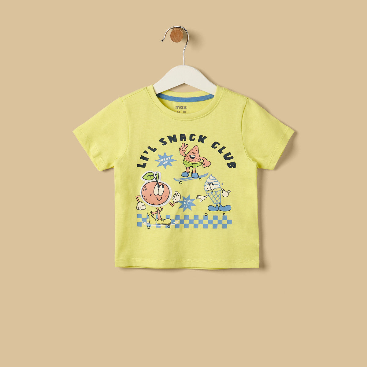 MAX-Graphic Print Cotton T-shirt and Shirt Set