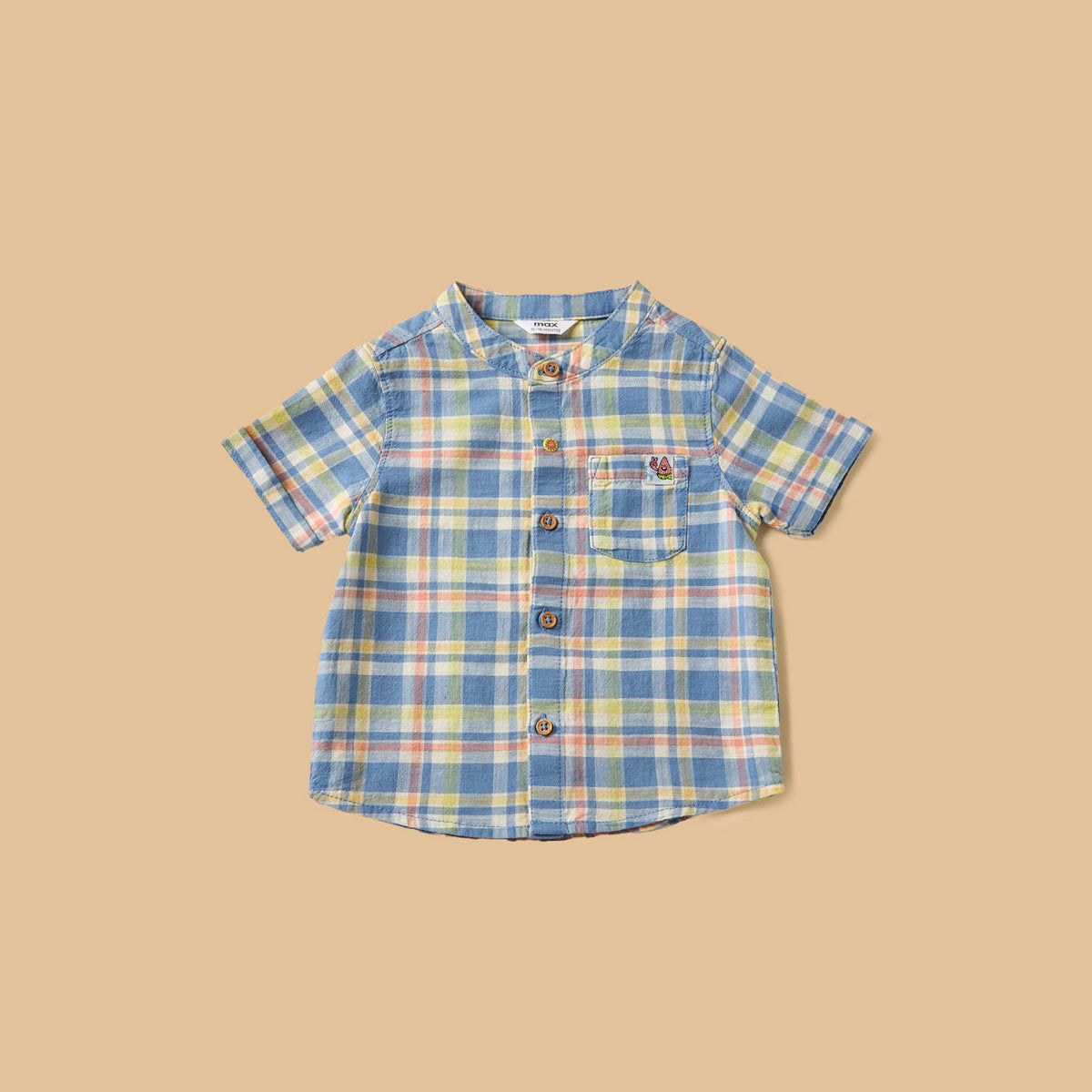 MAX-Checked Shirt with Bodysuit and Shorts