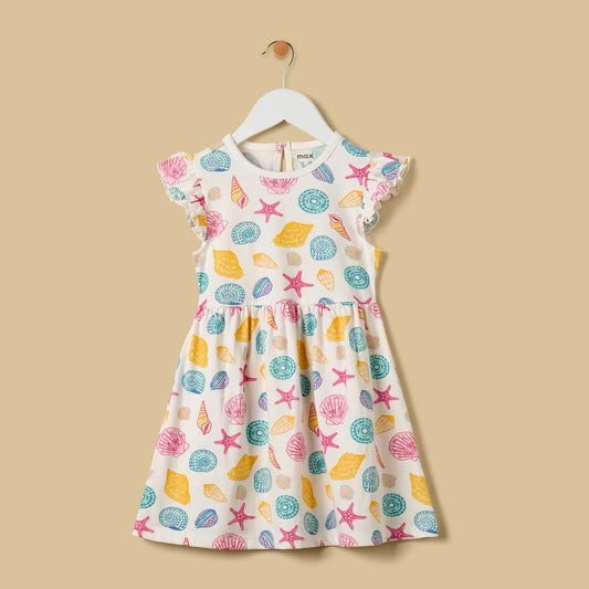 MAX-Seashell Print Cotton Dress