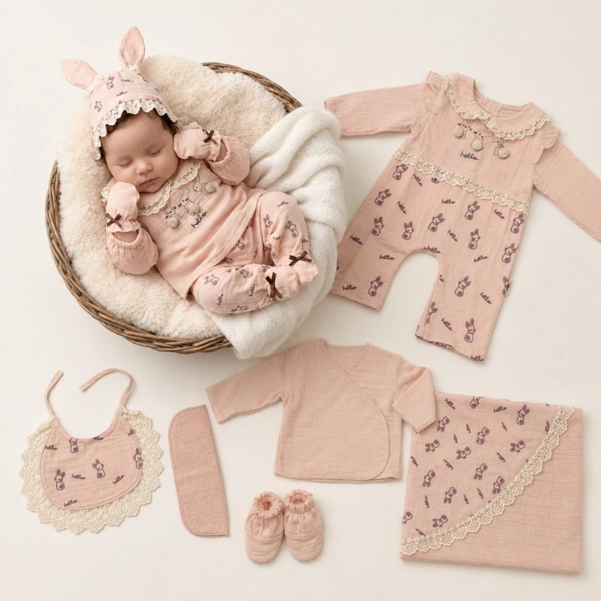 BK-COTTON/MUSLIN WELCOME SET
