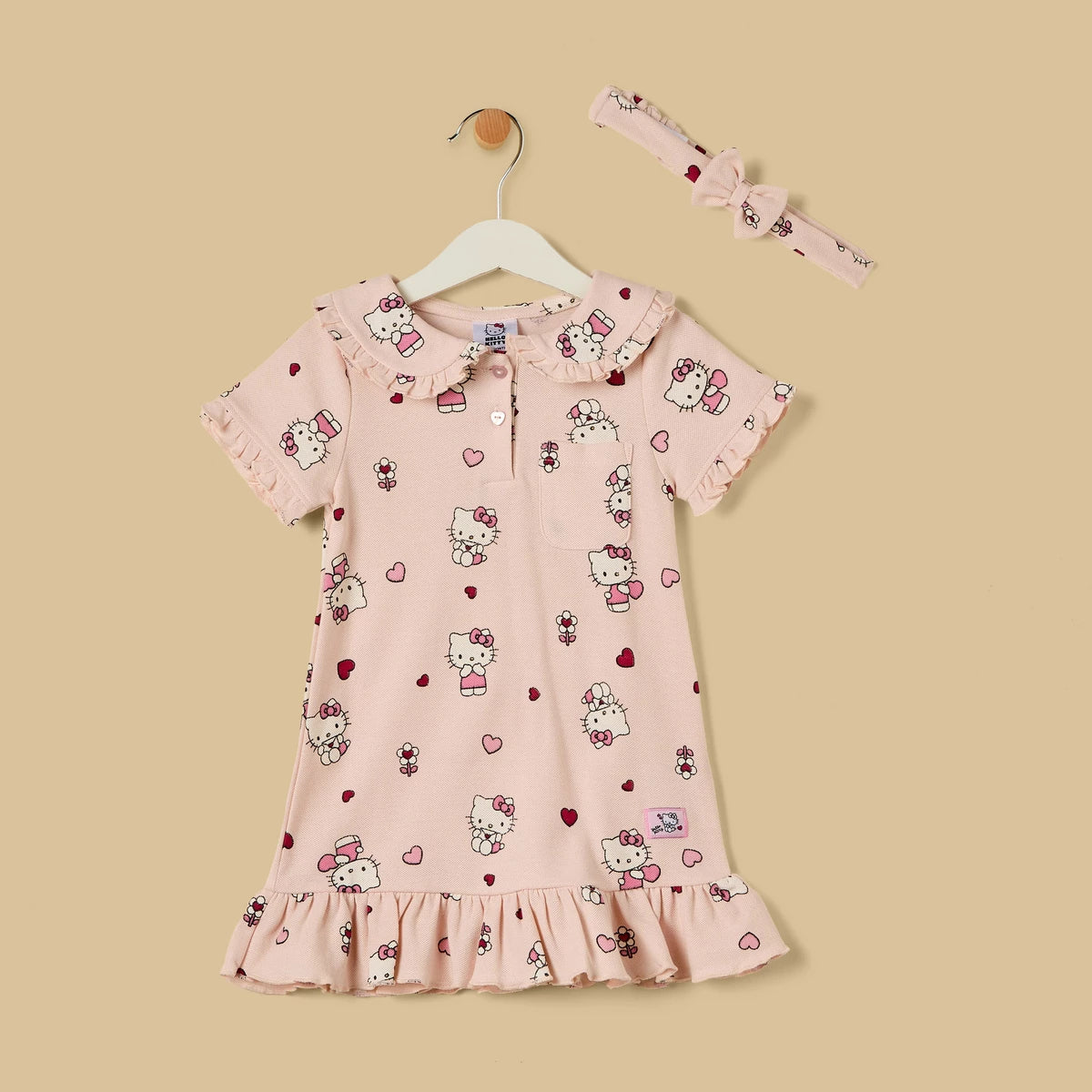 MAX-Hello Kitty Drop Waist Dress with Headband