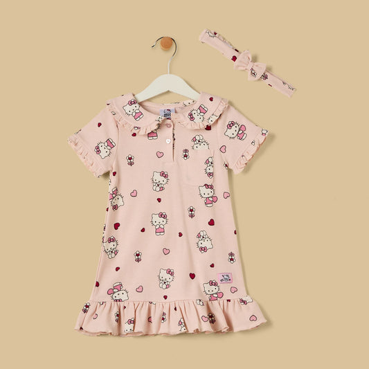 MAX-Hello Kitty Drop Waist Dress with Headband