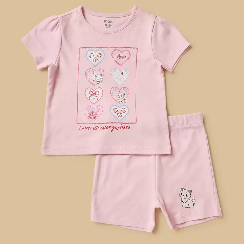MAX-Pack of 2 - Printed Cotton Pyjama Set