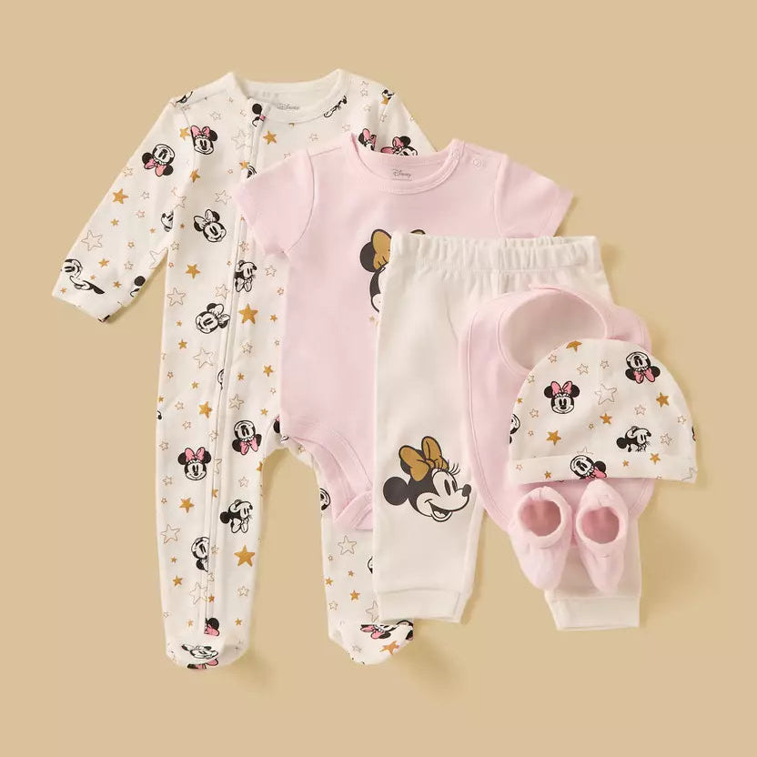 MAX-Minnie Mouse Print 6-Piece Clothing Set
