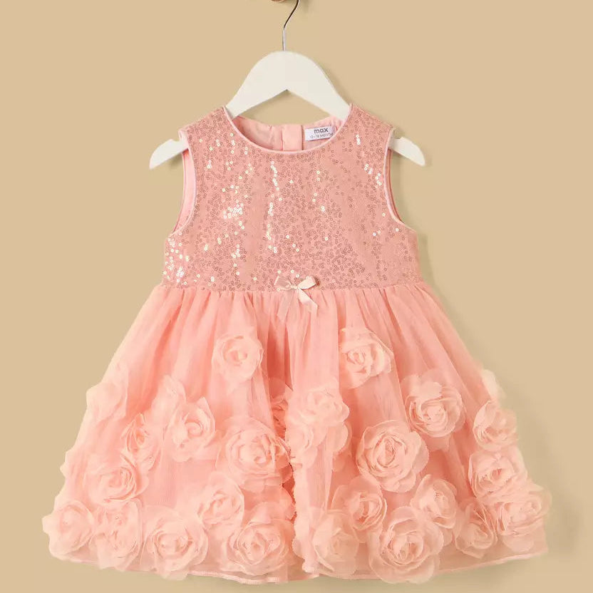 MAX-Sequin Embellished Sleeveless Dress