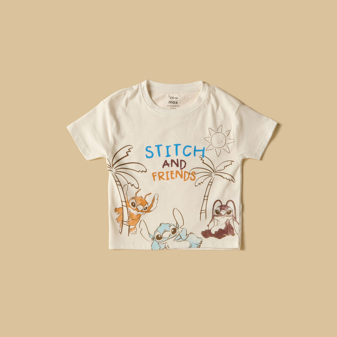 MAX-Stitch and Friends Print T-shirt with Shorts and Cap