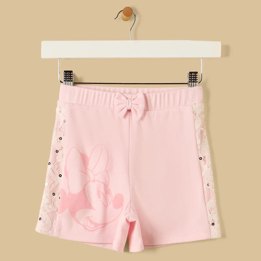 MAX-Minnie Mouse Print Cotton T-shirt and Shorts Set