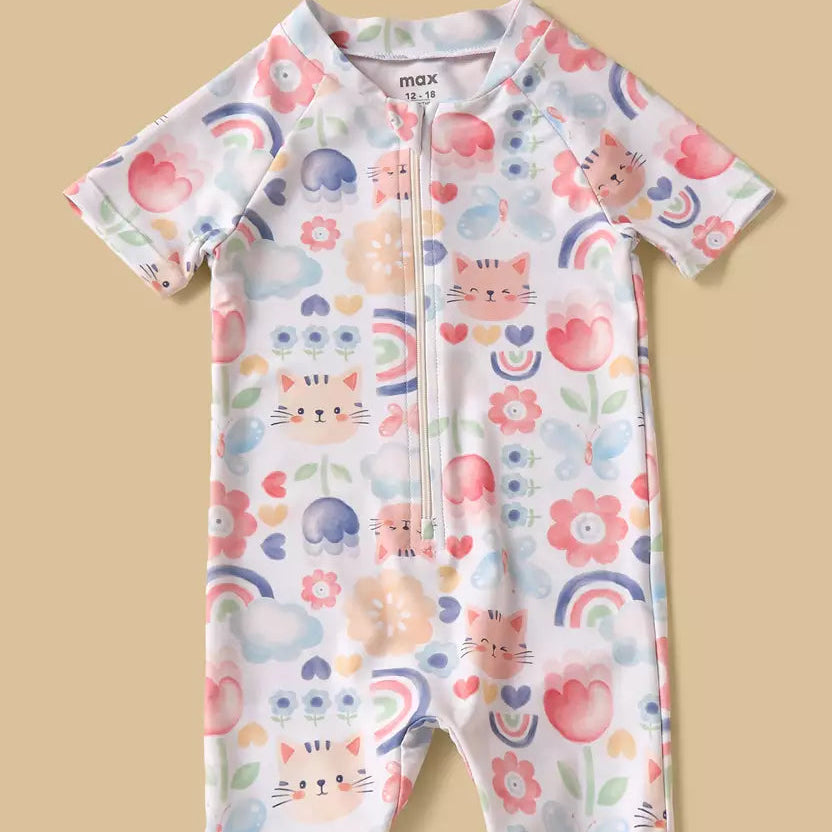 MAX-Printed Swimsuit with Hat