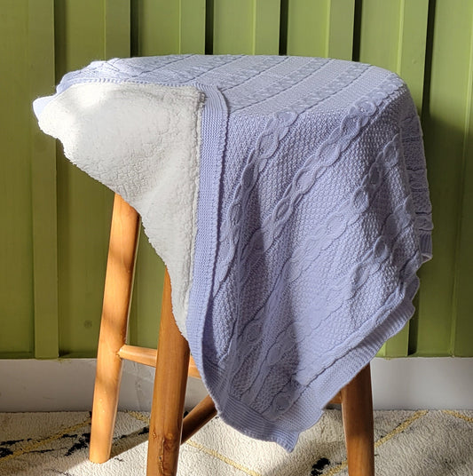 KNITTED DOUBLE SIDED SHERPA - baby blanket