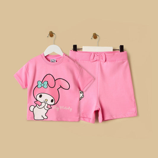 MAX-My Melody Print Cotton T-shirt and Shorts Set