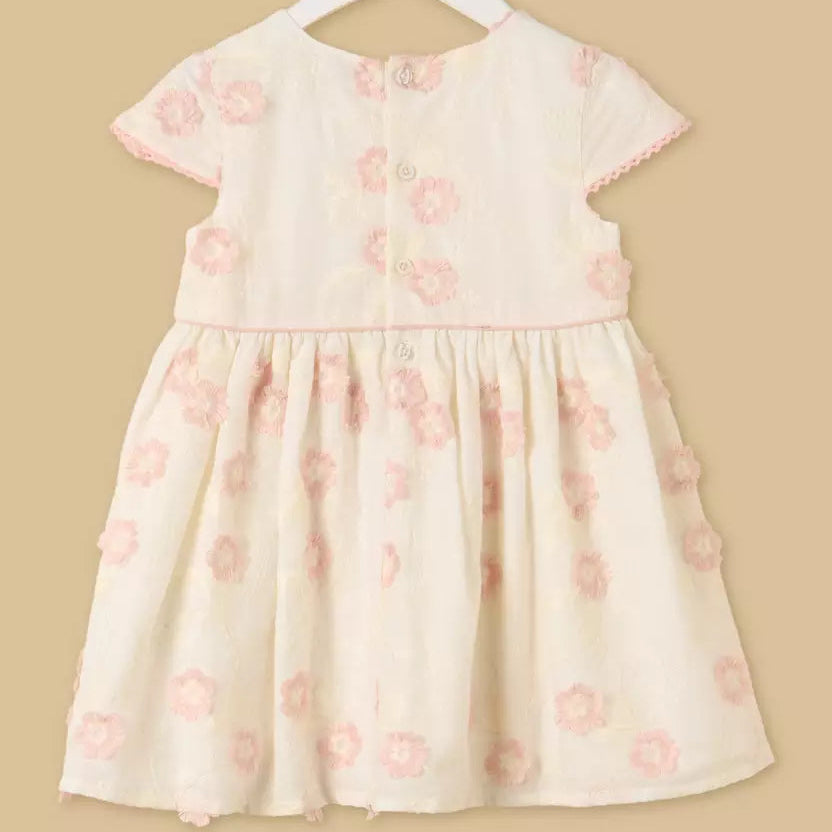 MAX-Floral Embroidered Cotton Dress with Bloomers