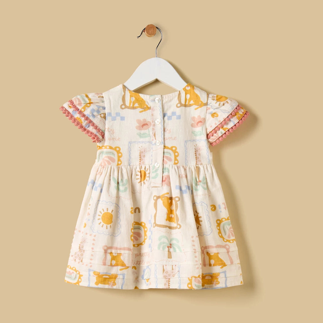 MAX-Printed Dress with Hairband