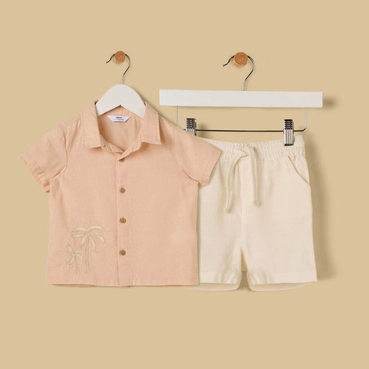 MAX - Embroidered Shirt and Shorts Set